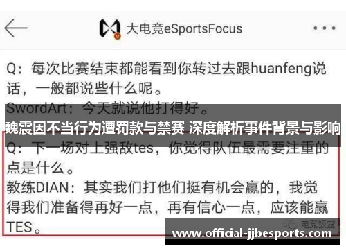魏震因不当行为遭罚款与禁赛 深度解析事件背景与影响